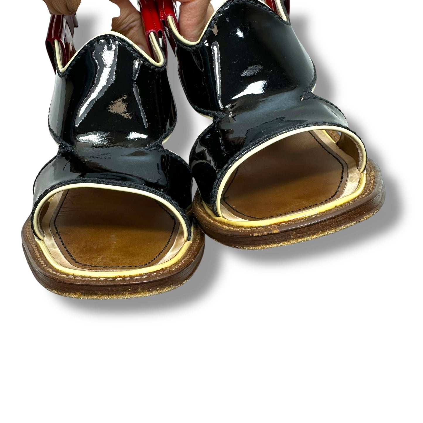 Sandals Luxury Designer By Prada In Multi-colored, Size: 6.5 / 36.5