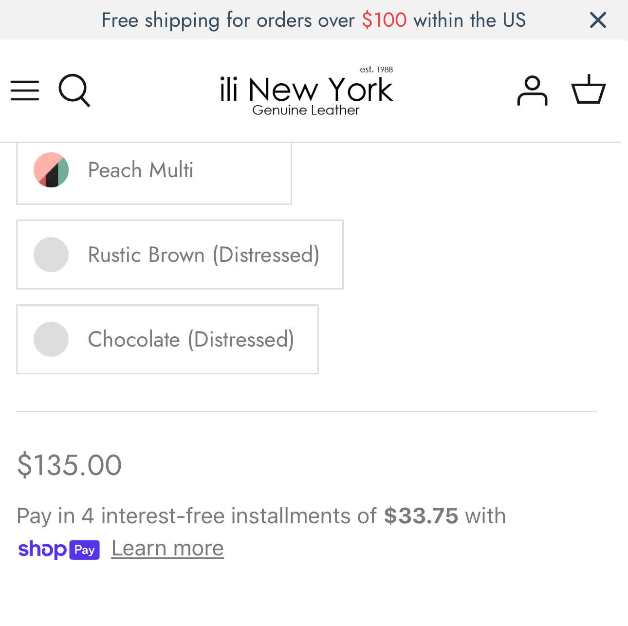 Leather Double Zip Multi Color Crossbody By ili New York, Size: Small