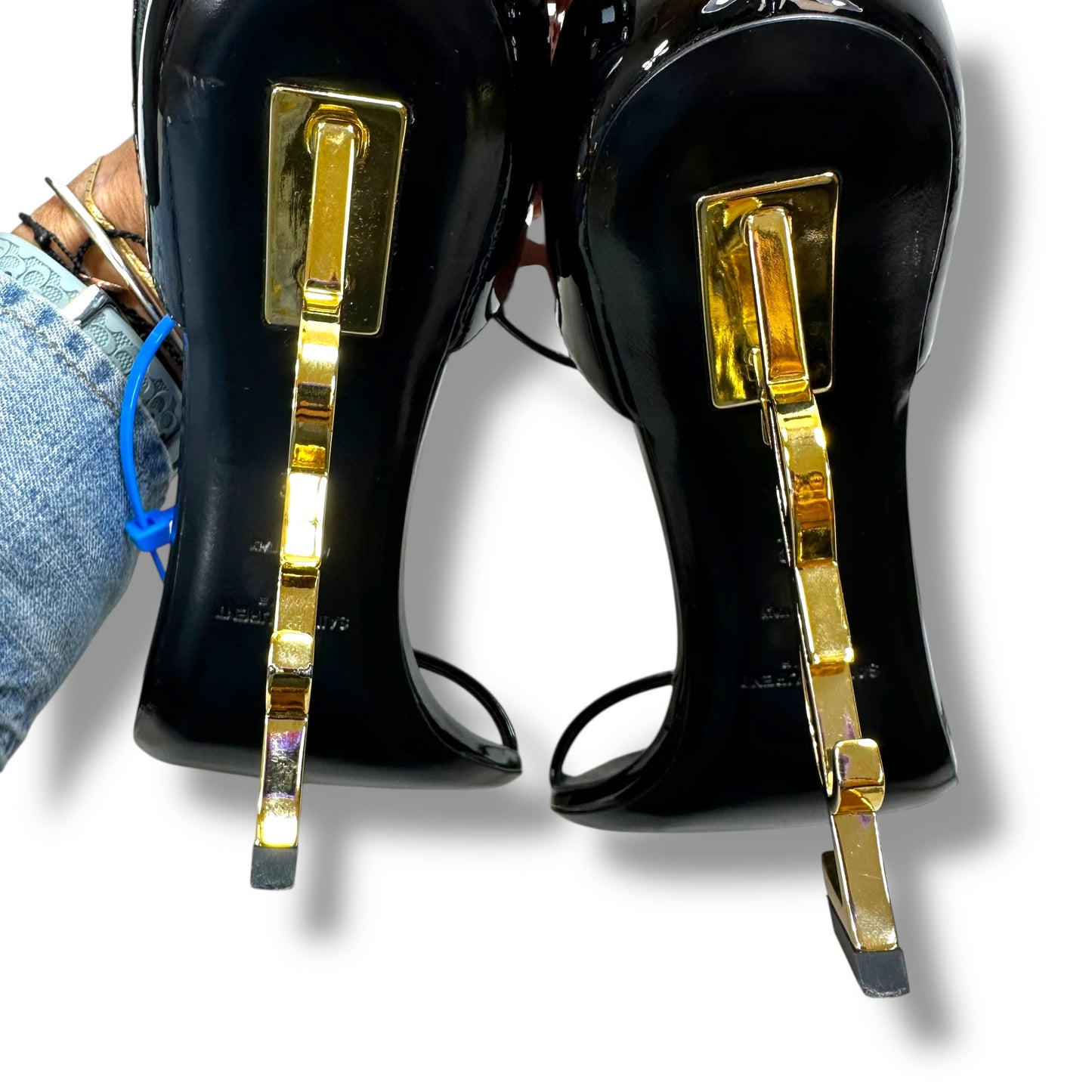 OPYUM SANDALS IN PATENT LEATHER Luxury Designer By Yves Saint Laurent In Black size 42