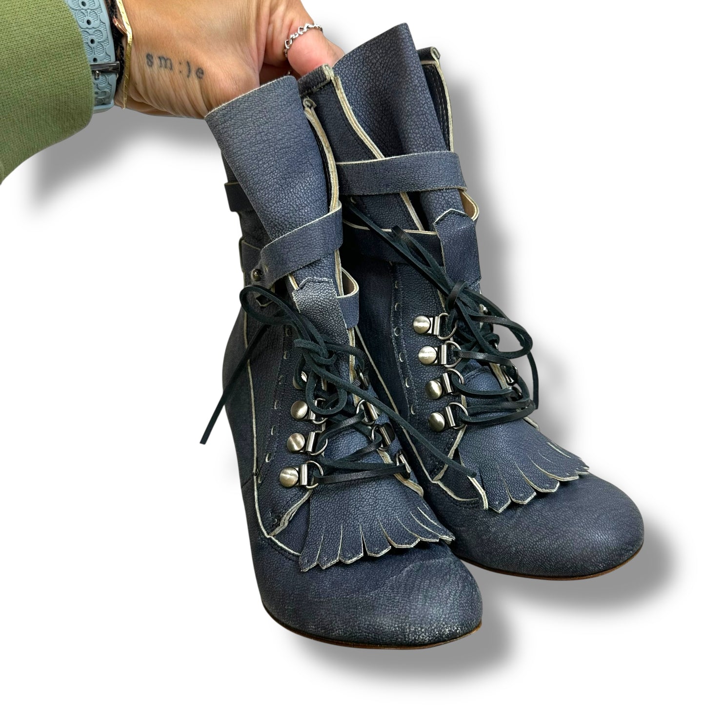 Shoes Heels Block By Jerome C. Rousseau In Blue, Size: 5.5