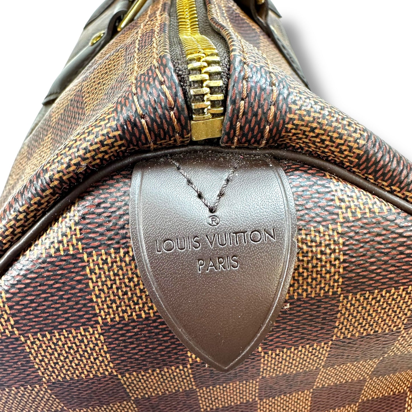 Speedy 35 Handbag Luxury Designer By Louis Vuitton, Size: Medium