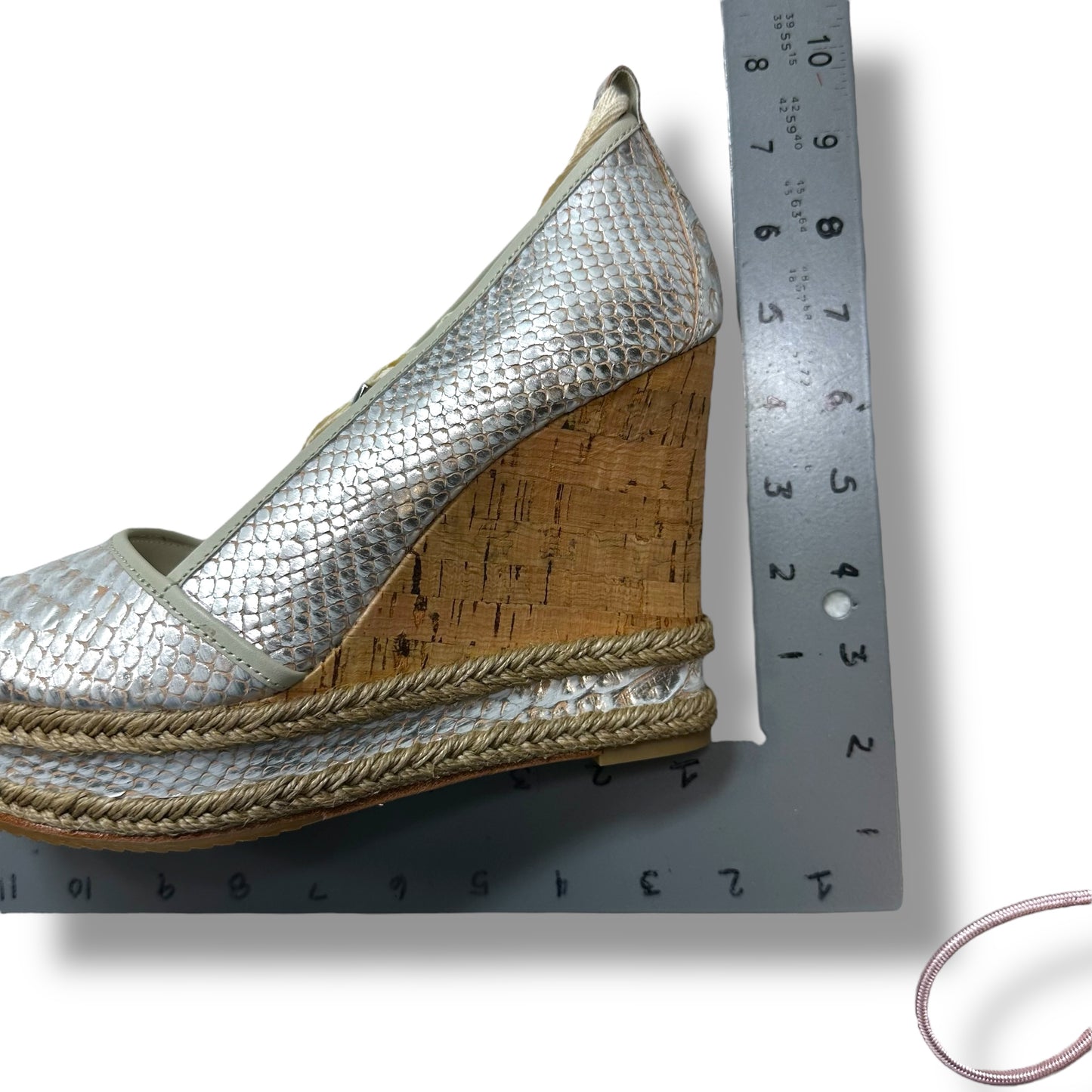 Shoes Heels Wedge By Donald Pliner In Silver, Size: 8