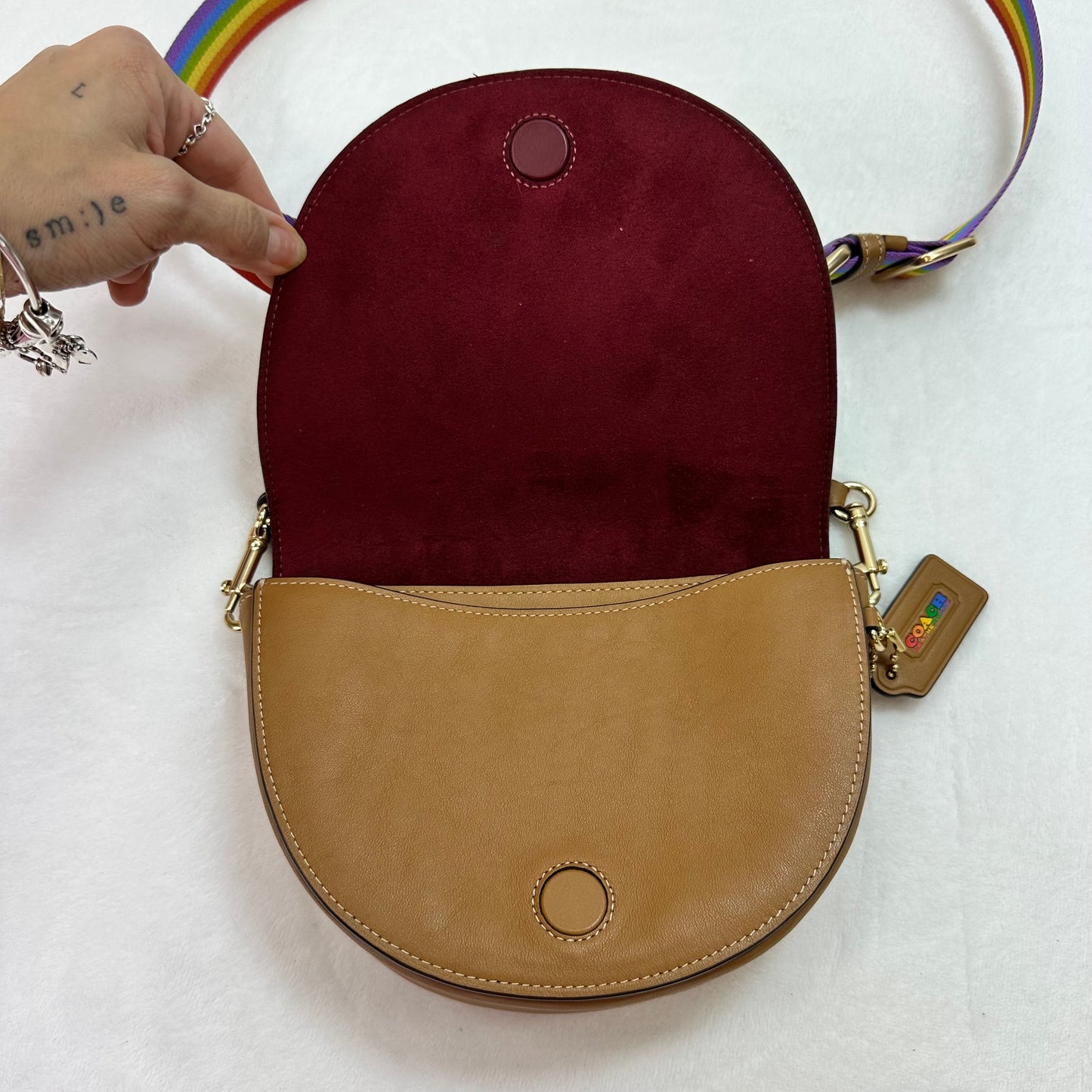 Crossbody Designer By Coach, Size: Small