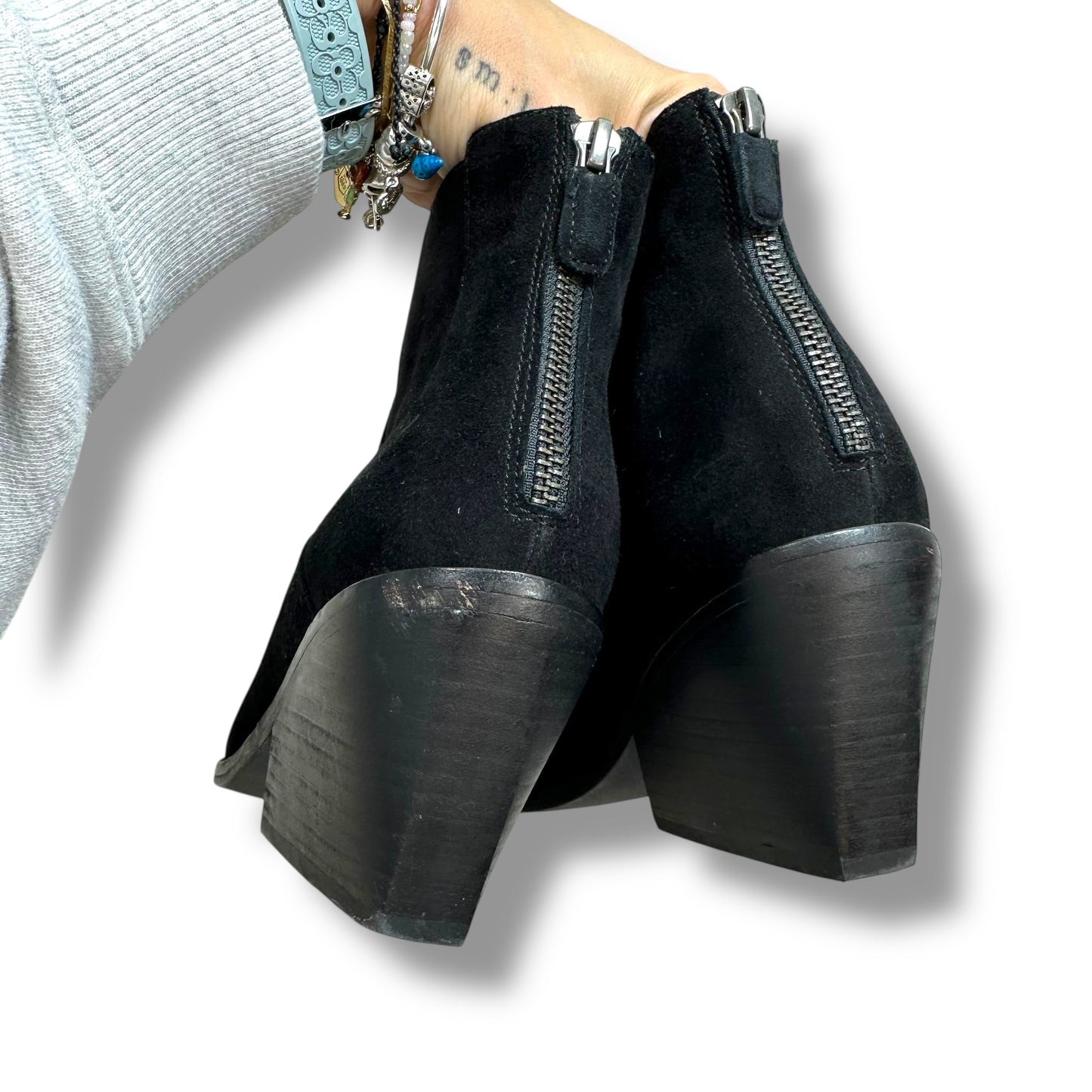 Boots Ankle Heels By Eileen Fisher In Black, Size: 8