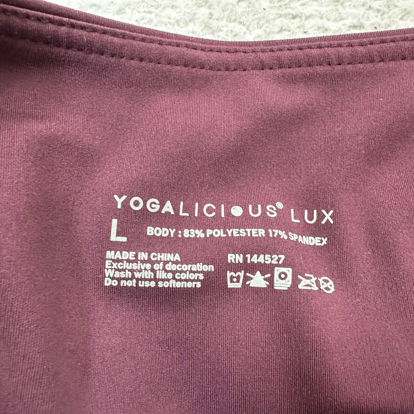 Athletic Shorts By Yogalicious In Burgundy, Size: L