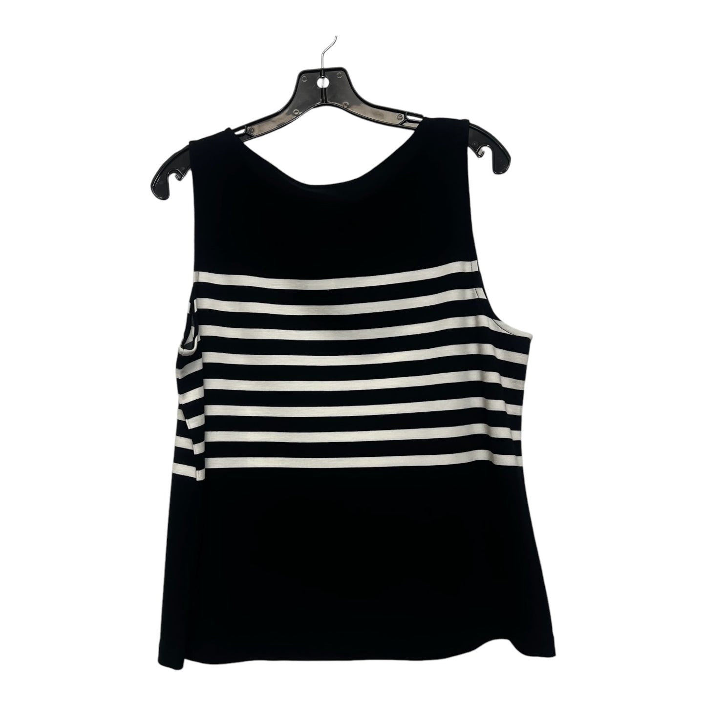 Top Sleeveless By Ann Taylor In Black White, Size: L