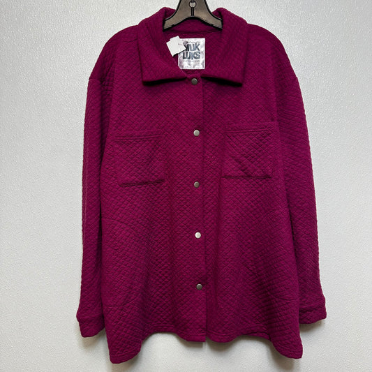 Jacket Shirt By Muk Luks In Raspberry, Size: 1x