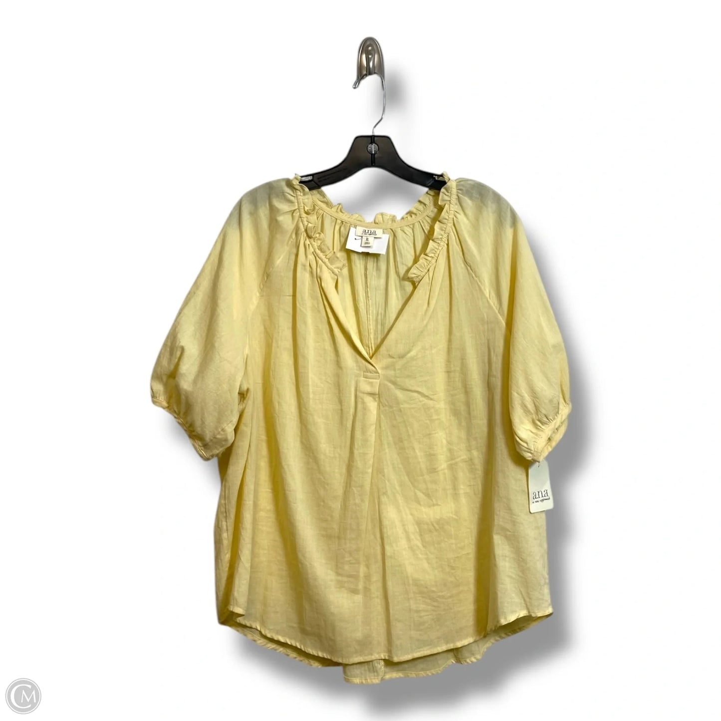 Top Short Sleeve By Ana In Yellow, Size: Xl