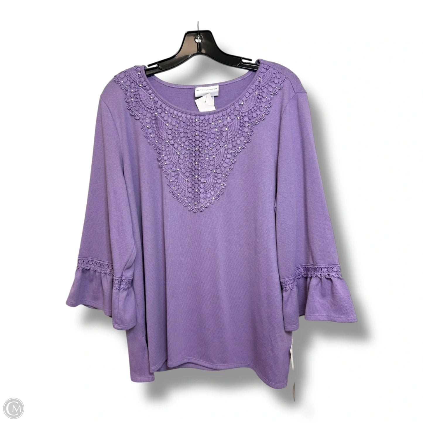 Top Long Sleeve By Alfred Dunner In Lilac, Size: L