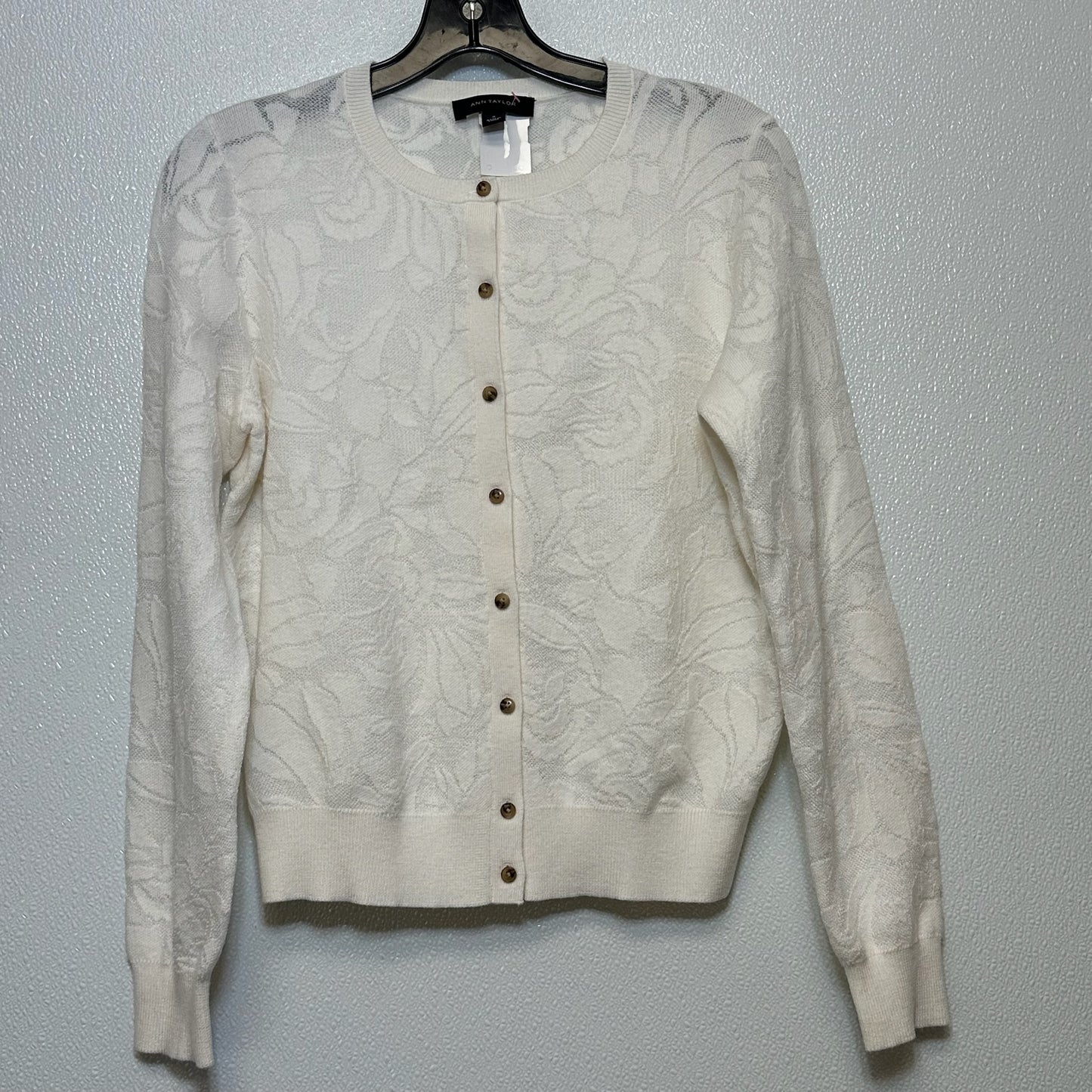 Cardigan By Ann Taylor O In Cream, Size: M