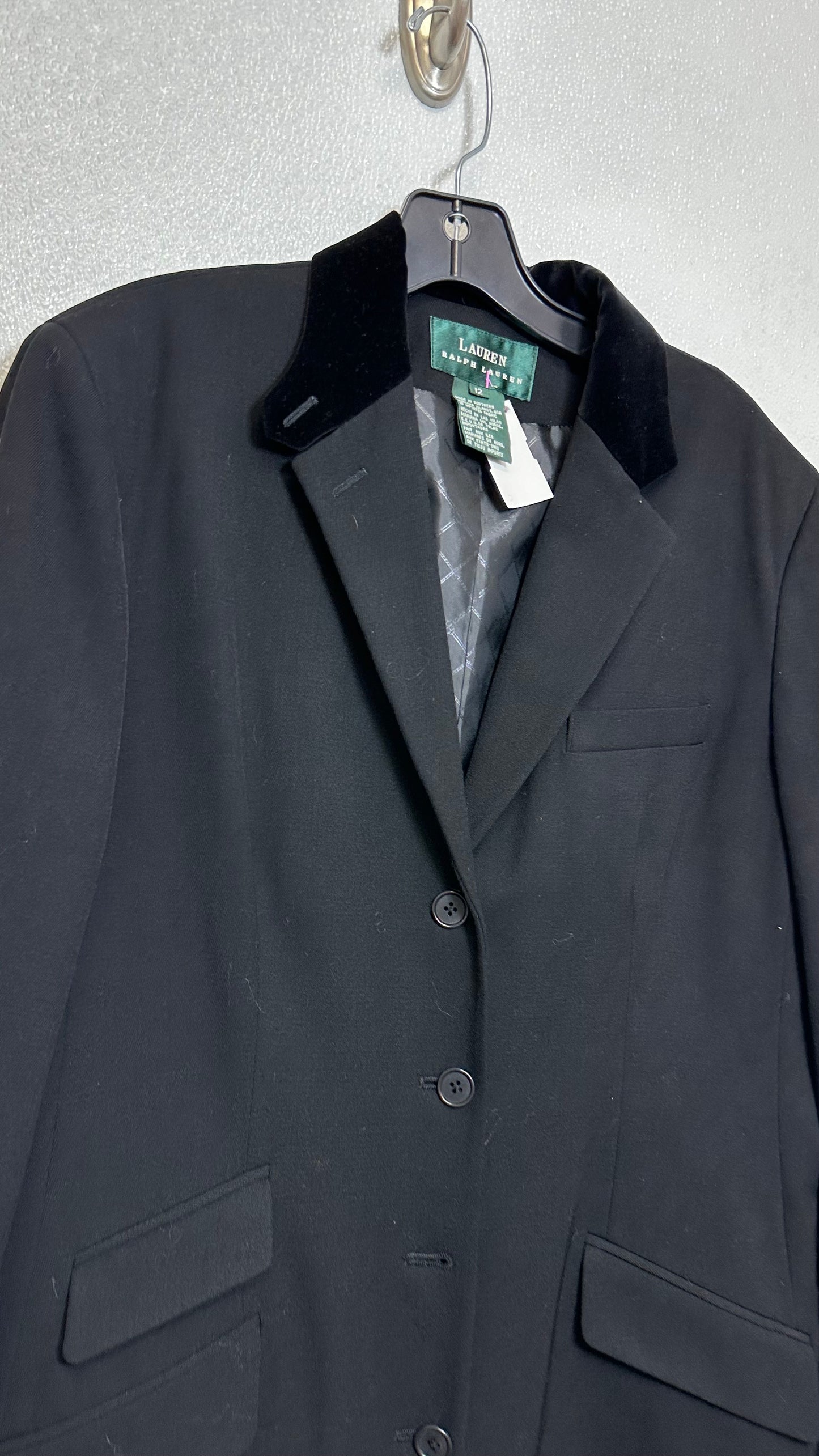 Coat Trenchcoat By Ralph Lauren In Black, Size: 12