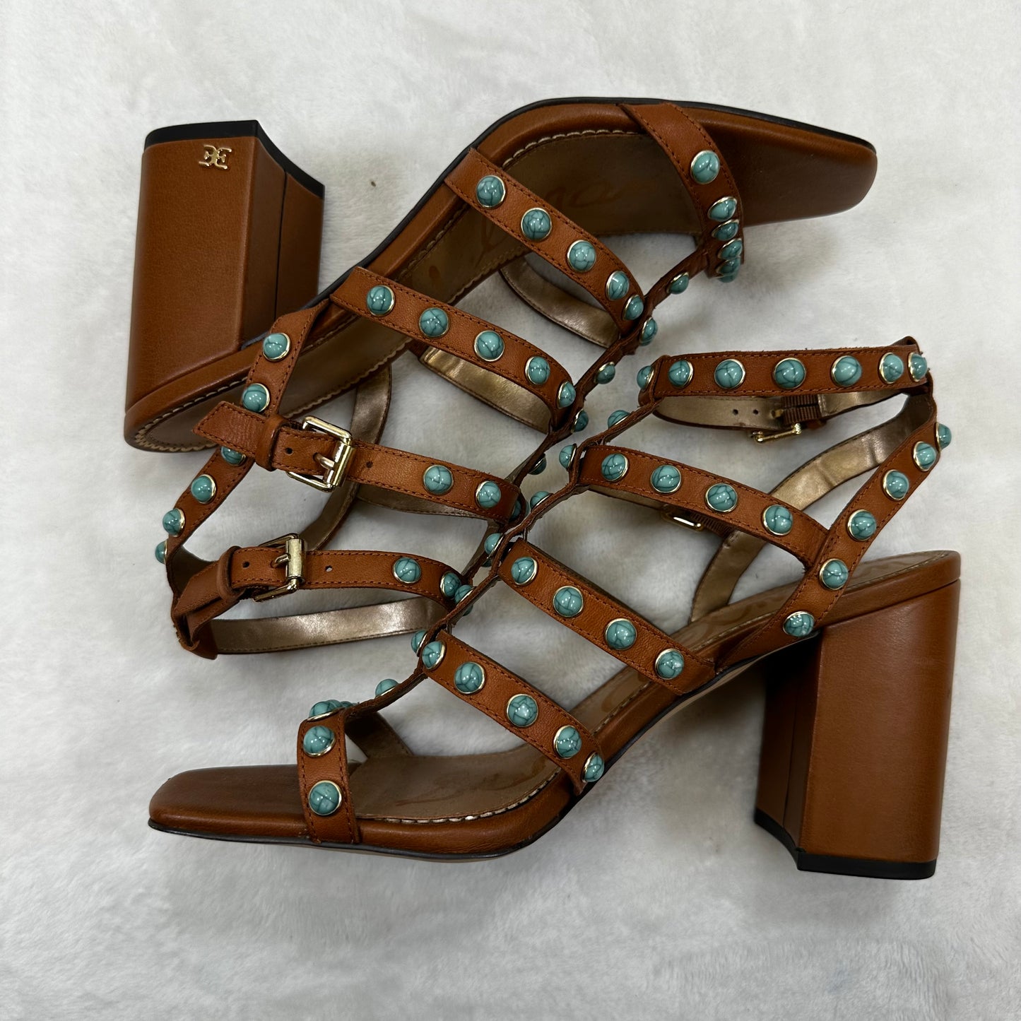 Sandals Designer By Sam Edelman In Turquoise, Size: 9