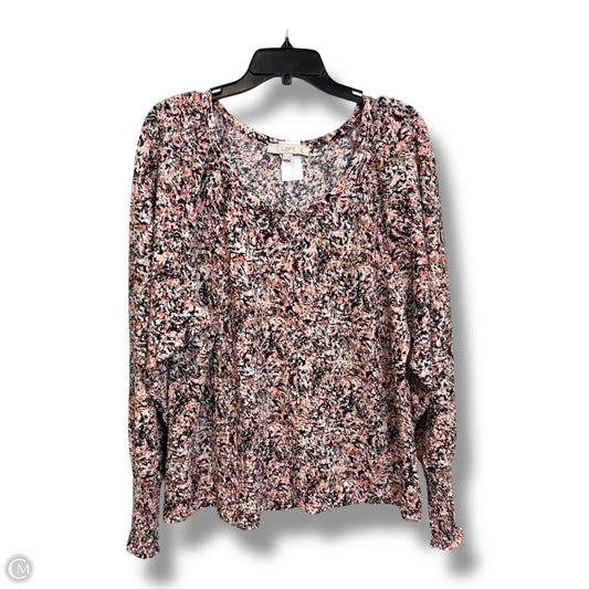 Top Long Sleeve By Loft In Multi-colored, Size: Xl