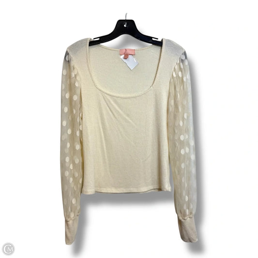 Top Long Sleeve By Clothes Mentor In Cream, Size: M