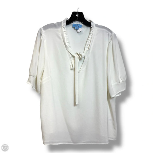 Top Short Sleeve By Cece In White, Size: L