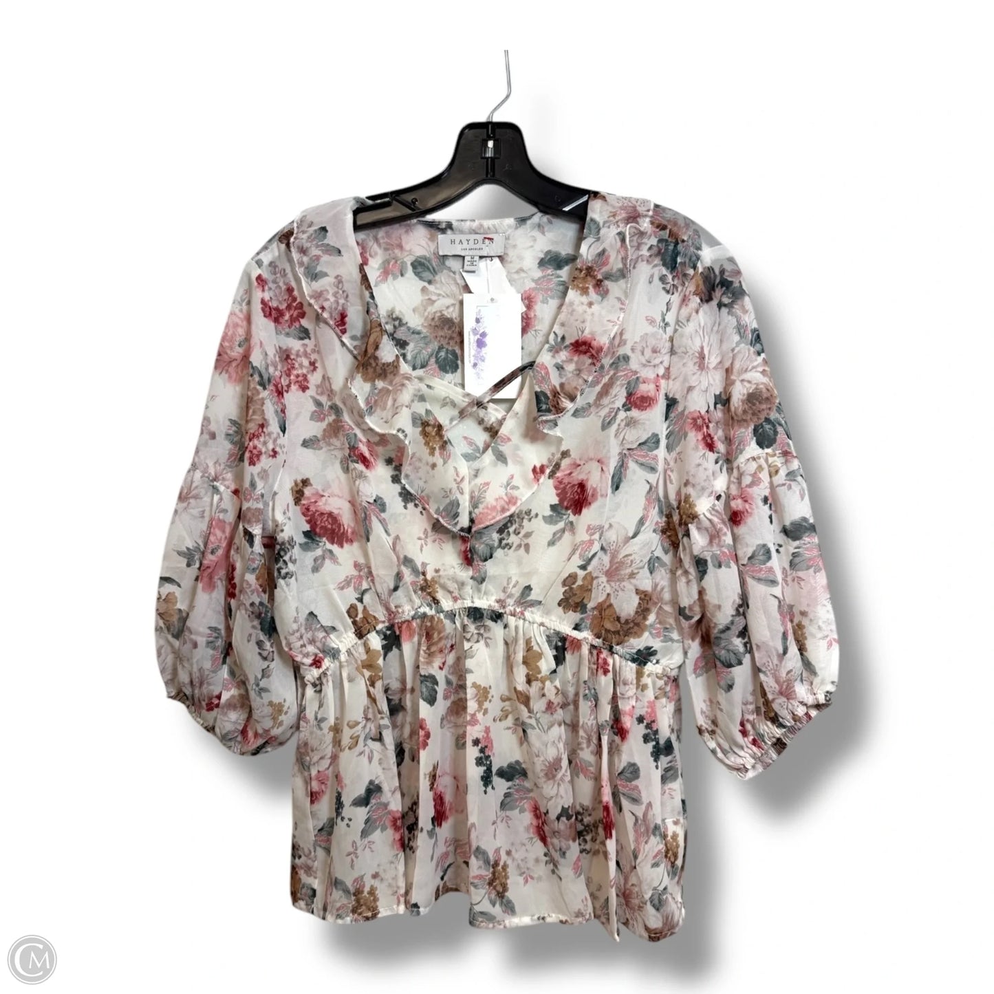 Top Long Sleeve By Hayden La In Floral Print, Size: M