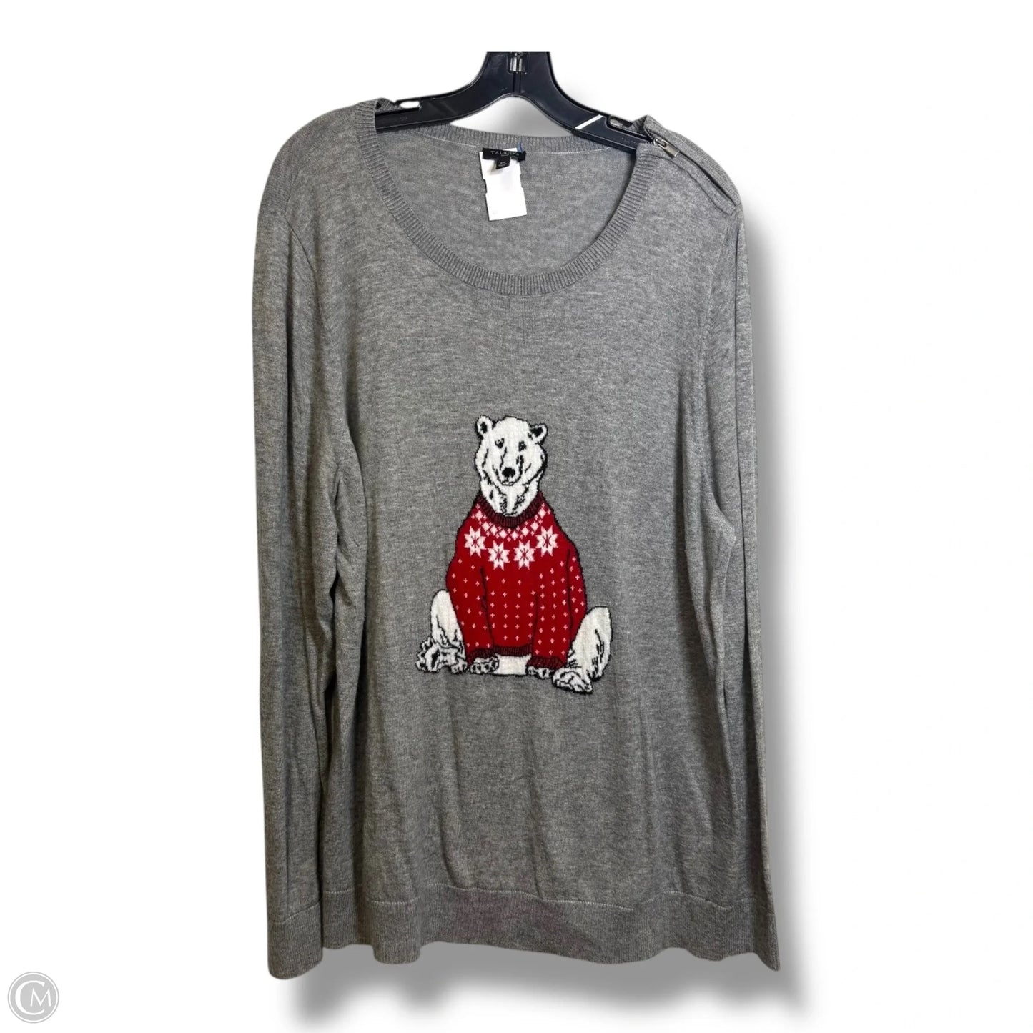 Holiday polar bear Top Long Sleeve By Talbots In Grey, Size: 2x