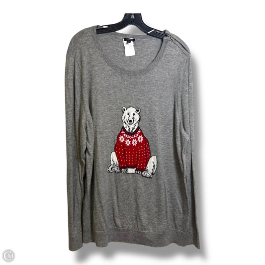 Holiday polar bear Top Long Sleeve By Talbots In Grey, Size: 2x