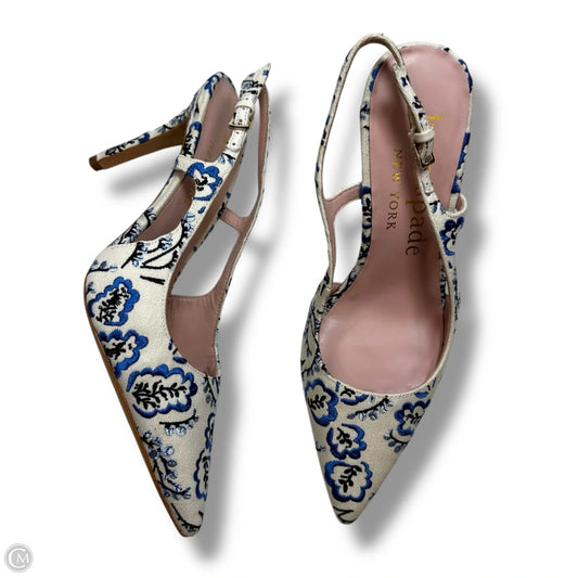 Shoes Designer By Kate Spade In Blue & White, Size: 8.5