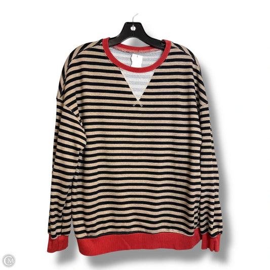 Top Long Sleeve Basic By Cmf In Striped Pattern, Size: M