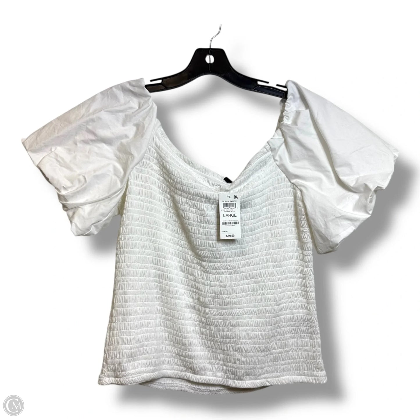 Top Short Sleeve By Inc In White, Size: L
