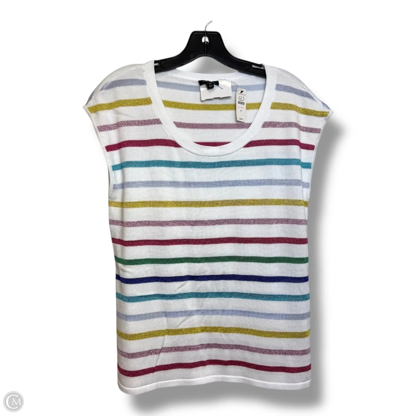 Top Sleeveless By Talbots In Striped Pattern, Size: M