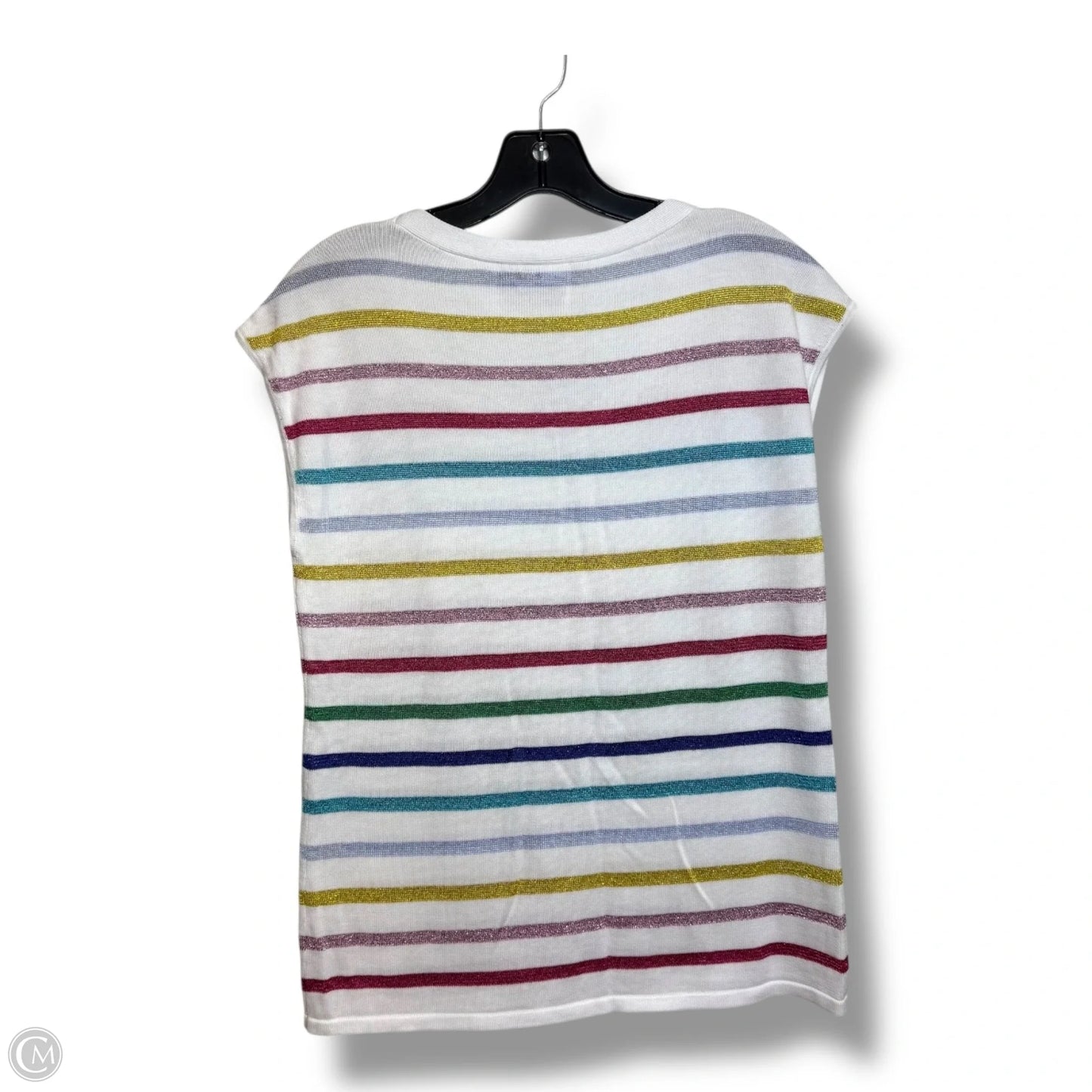 Top Sleeveless By Talbots In Striped Pattern, Size: M
