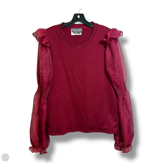 Top Long Sleeve By Anthropologie In Red, Size: Xl