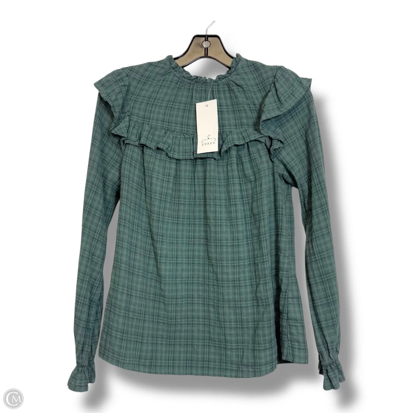 Top Long Sleeve By Universal Thread In Plaid Pattern, Size: Xs