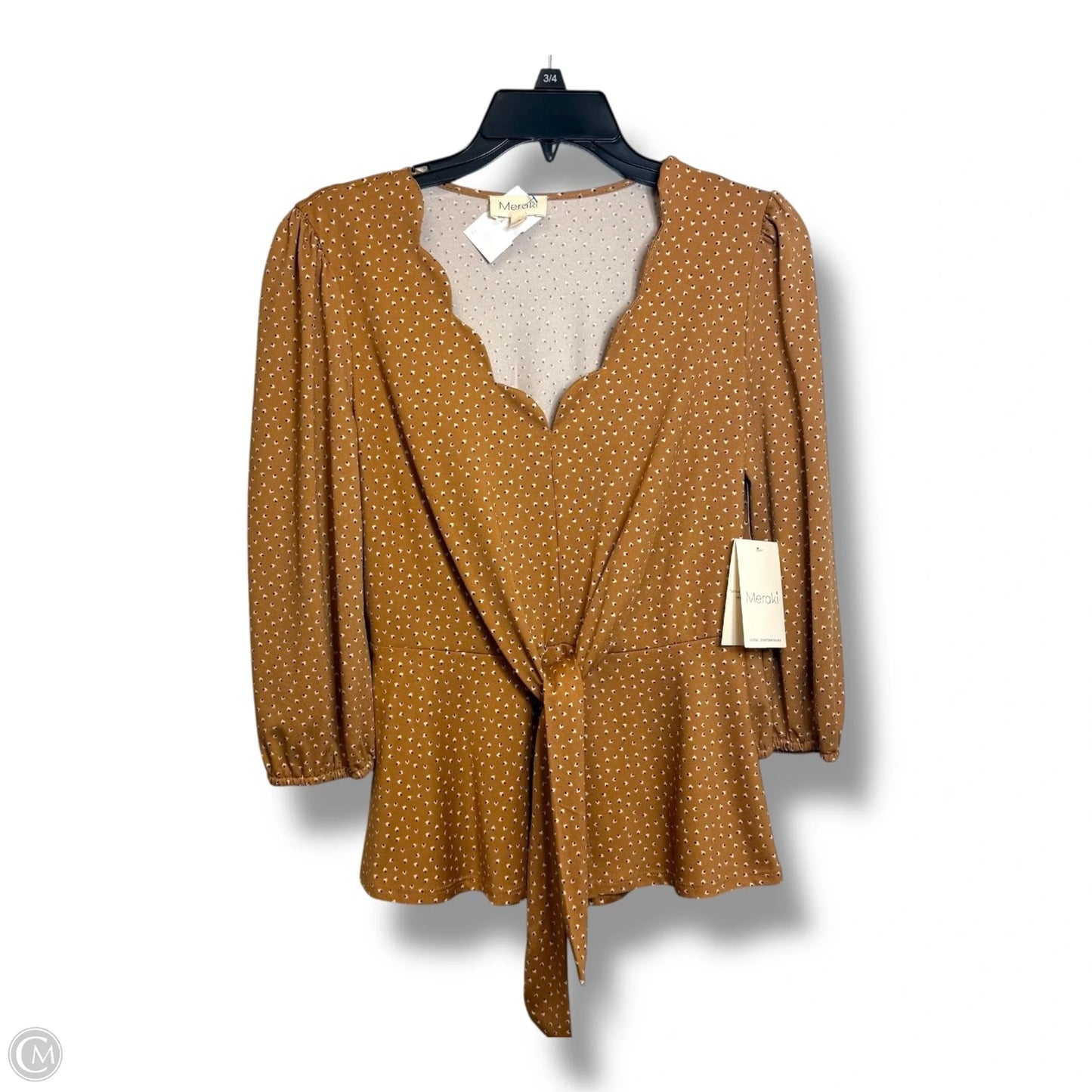 Top Long Sleeve By Meraki In Brown, Size: S
