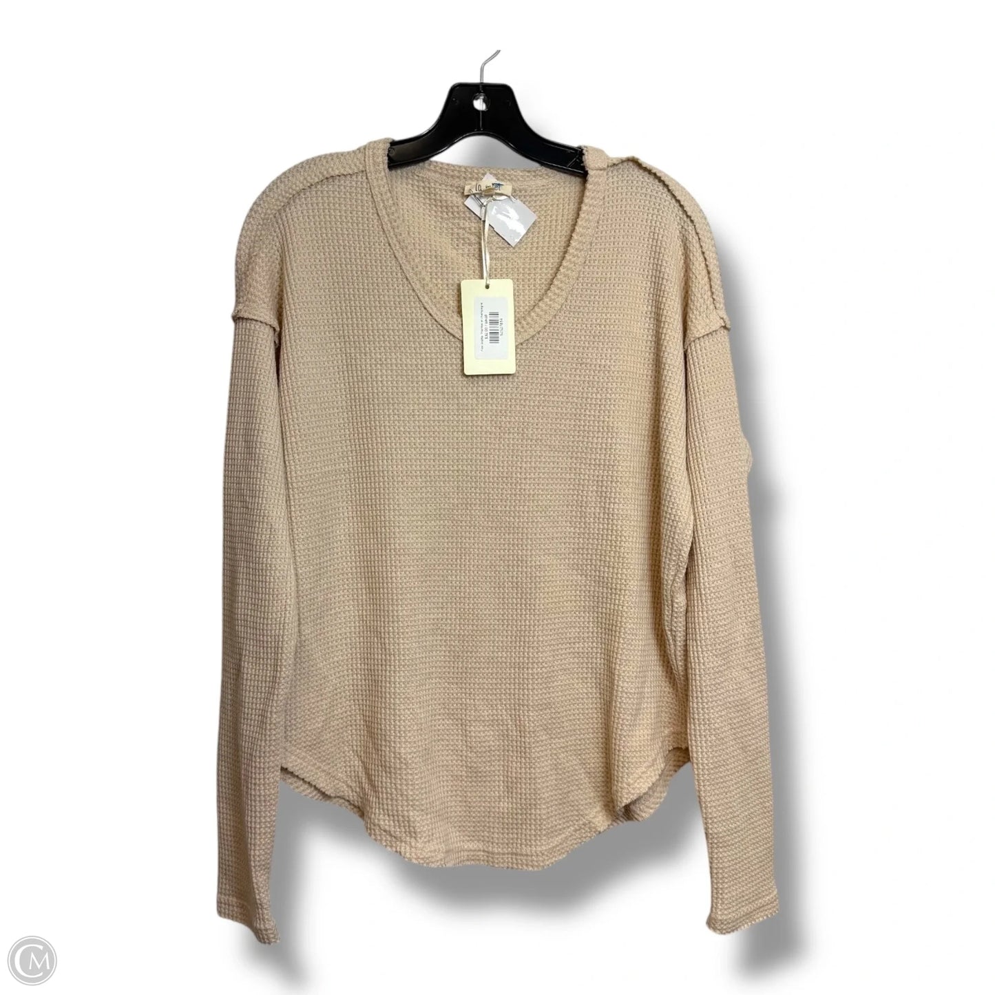 Top Long Sleeve Basic By La Miel In Tan, Size: S