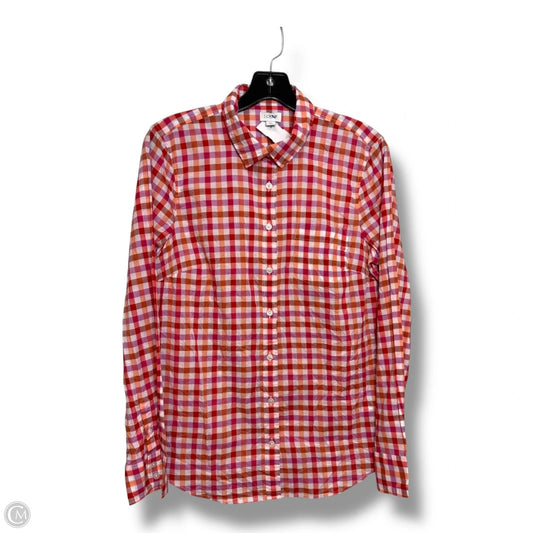 Top Long Sleeve By J. Crew In Plaid Pattern, Size: M