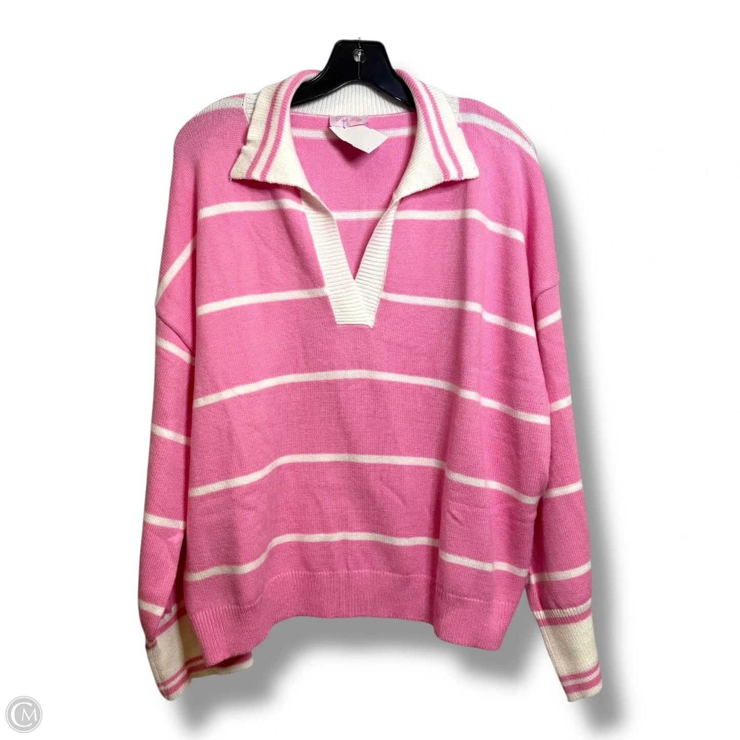 Top Long Sleeve By Pink Lily In Striped Pattern, Size: L