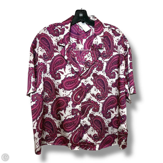 Top Short Sleeve By Express In Paisley Print, Size: L