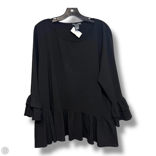 Top 3/4 Sleeve By Chelsea And Theodore In Black, Size: Xl