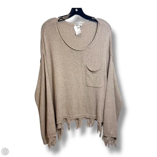 Top Long Sleeve By Versona In Tan, Size: L