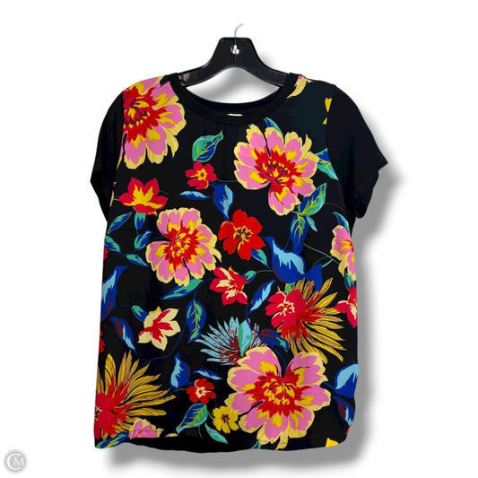 Top Short Sleeve By Cyrus Knits In Floral Print, Size: M
