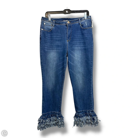 Jeans Flared By Clothes Mentor In Blue Denim, Size: L
