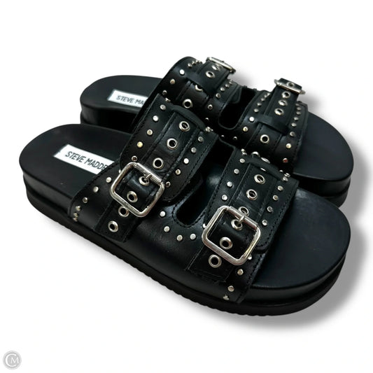 Sandals Flats By Steve Madden In Black, Size: 7.5
