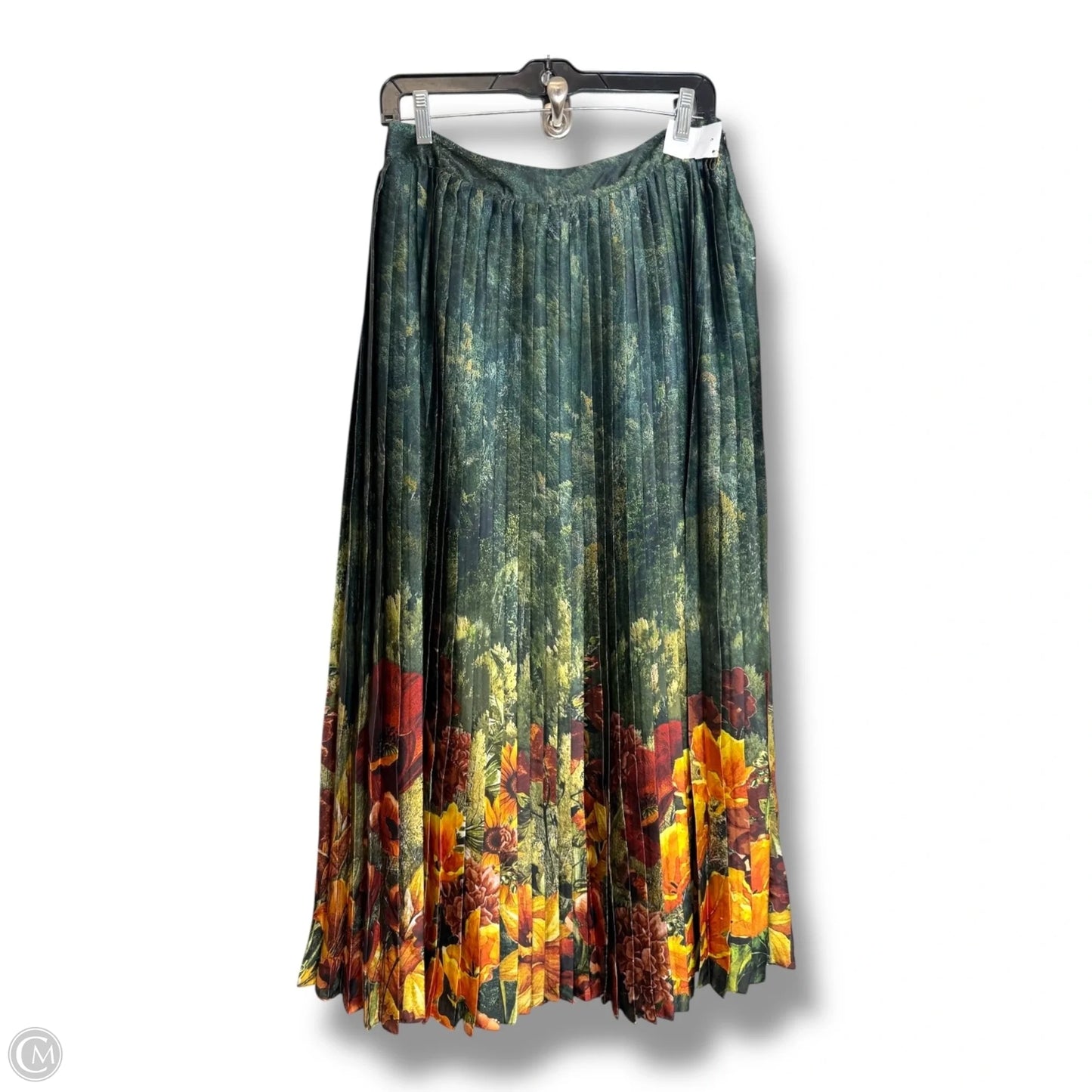 Skirt Midi By Clothes Mentor In Green & Orange, Size: M