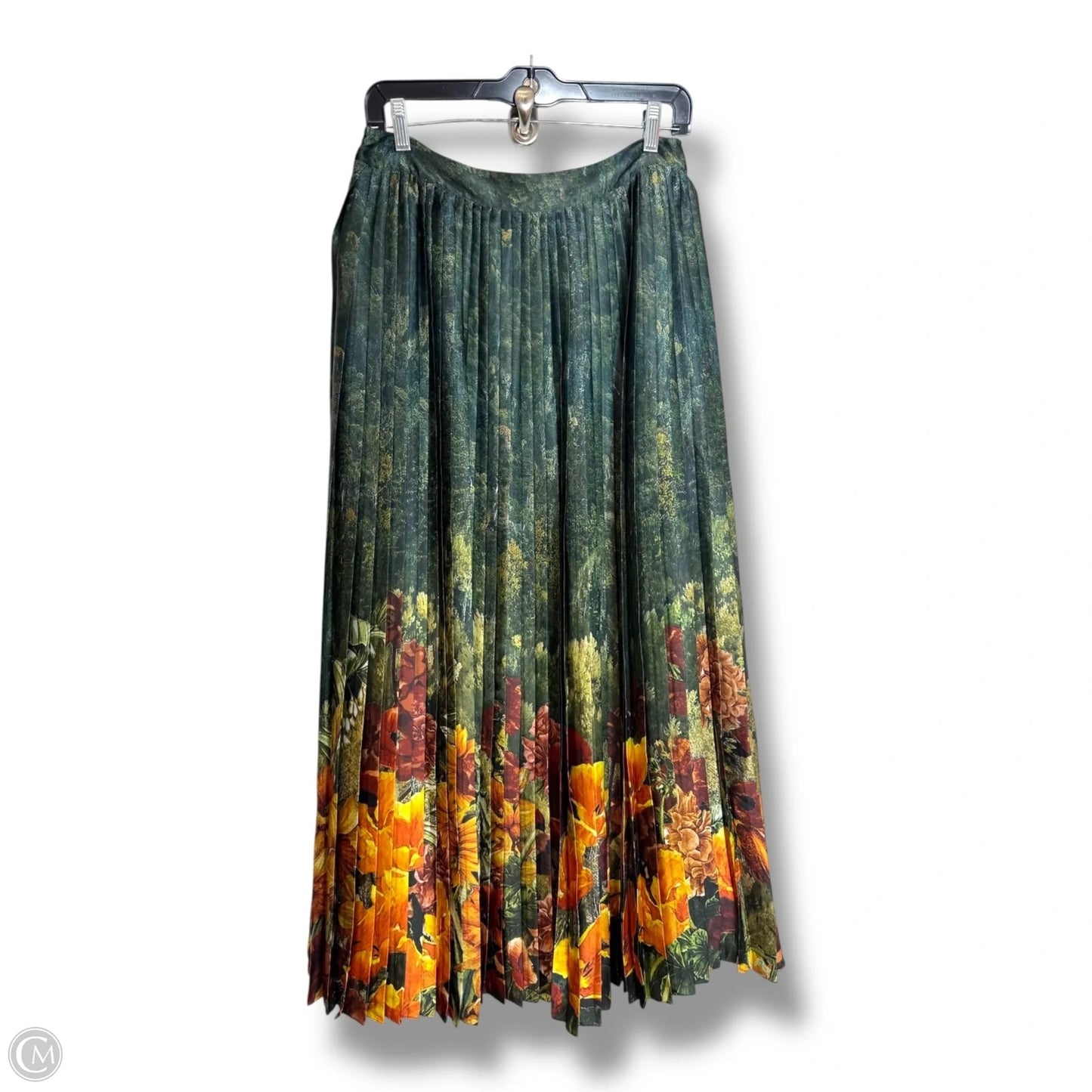 Skirt Midi By Clothes Mentor In Green & Orange, Size: M