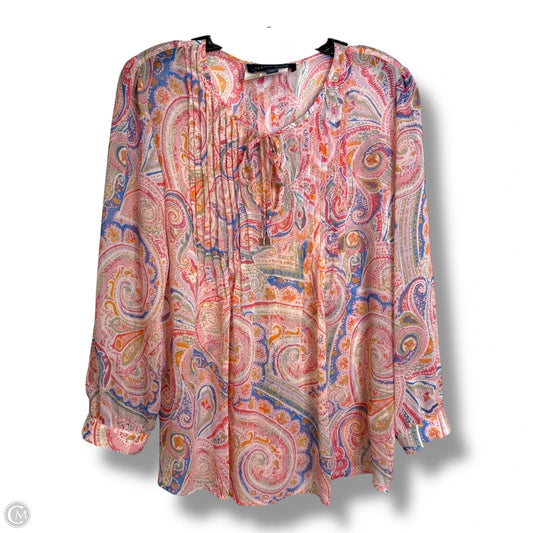 Blouse Long Sleeve By Tommy Hilfiger In Paisley Print, Size: S