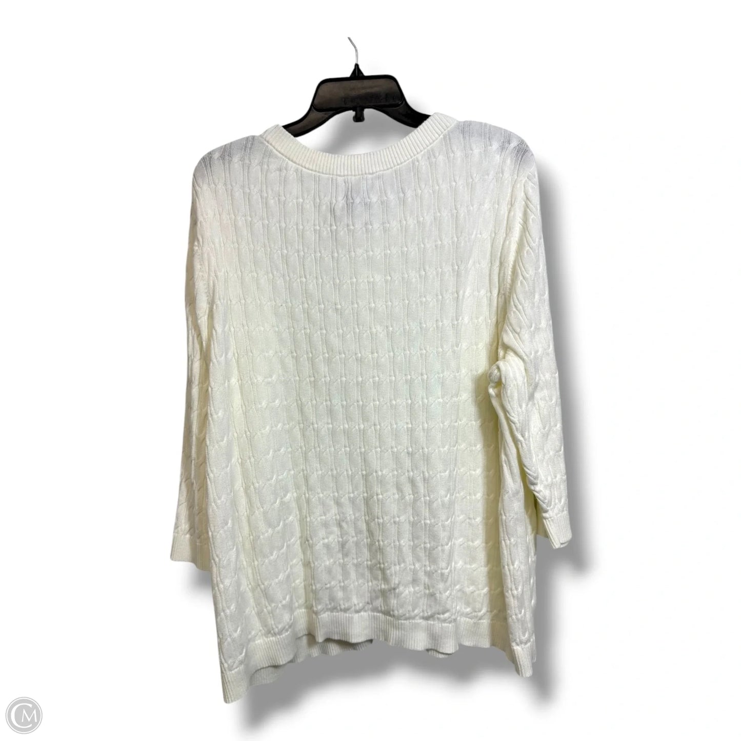 Cardigan By Lands End In White, Size: 2x