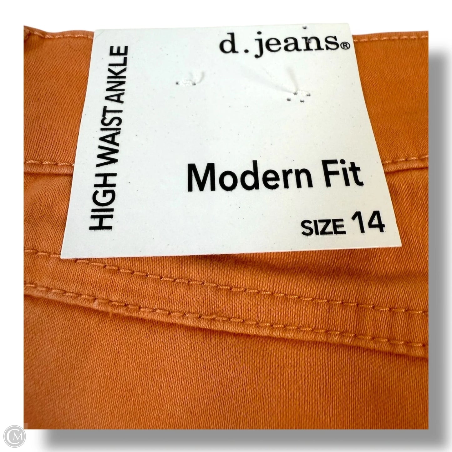 Jeans high waist ankle modern fit By D Jeans In Orange, Size: 14