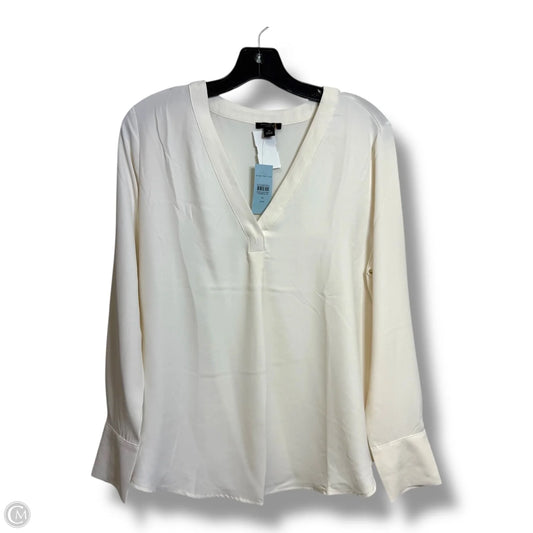 Top Long Sleeve By Ann Taylor In Cream, Size: Mp