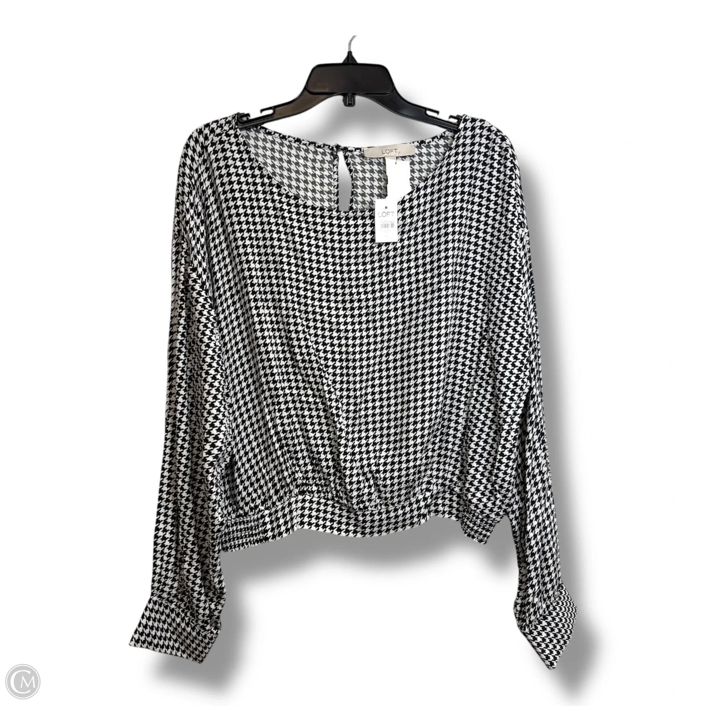 Top Long Sleeve By Loft In Black & White, Size: Xl