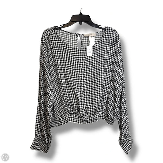 Top Long Sleeve By Loft In Black & White, Size: Xl