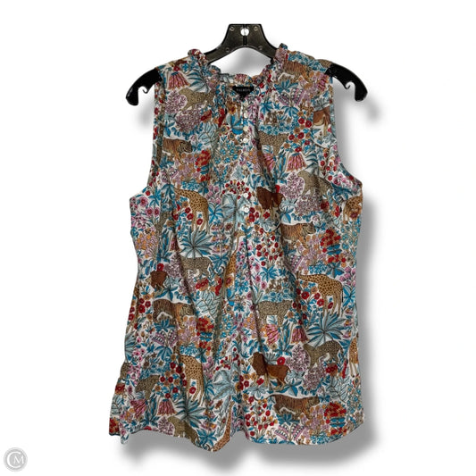 Top Sleeveless By Talbots In Animal Print, Size: L