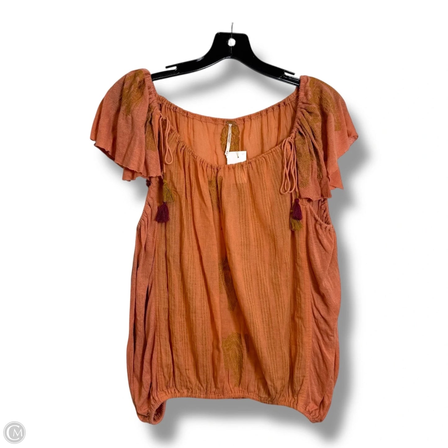 Top Short Sleeve Basic By Free People In Orange, Size: M