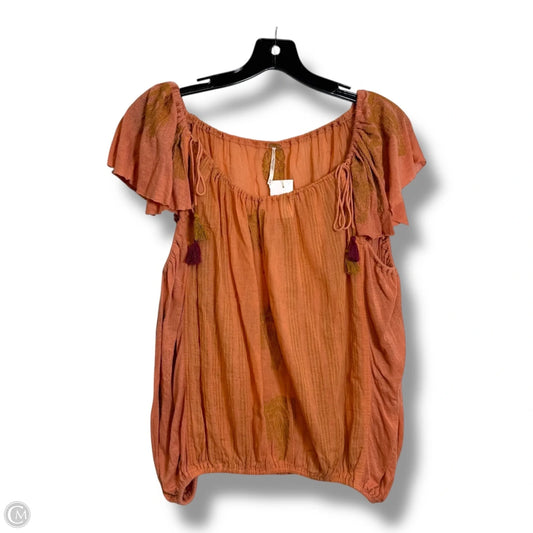 Top Short Sleeve Basic By Free People In Orange, Size: M